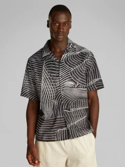 Calvin Klein Resort Print Short Sleeve Shirt - Black