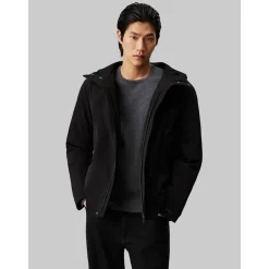 Calvin Klein Technical Twill Hooded Jacket - Black