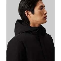Calvin Klein Technical Twill Hooded Jacket - Black