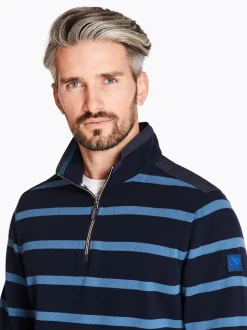 Club 1879 Leinster Half Zip Stripe Sweatshirt - Navy