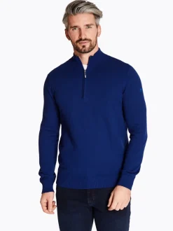 Club 1879 Leinster Quarter Zip Knit - Blue