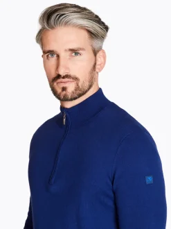 Club 1879 Leinster Quarter Zip Knit - Blue