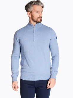 Club 1879 Leinster Quarter Zip Knit - Blue