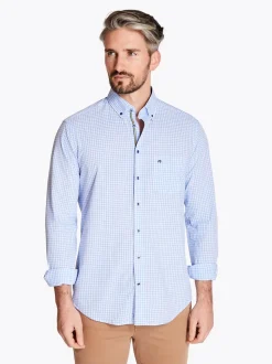 Club 1879 Leinster Small Check Shirt - Blue