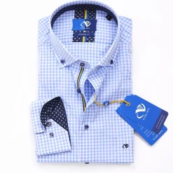 Club 1879 Leinster Small Check Shirt - Blue