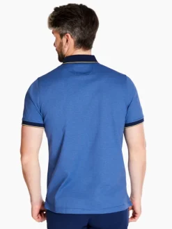 Club 1879 Zip Striped Polo Shirt - Navy