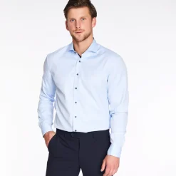 Eterna Plain Opaque Cover Shirt - Blue