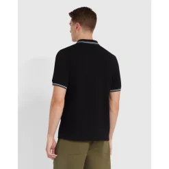 Farah Alvin Tipped Polo - Black