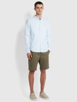 Farah Brewer Slim Fit Stripe Shirt - Blue