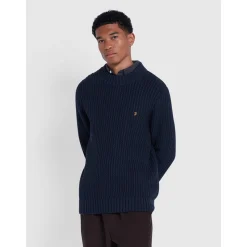 Farah Burlington Fisherman Sweater - Navy