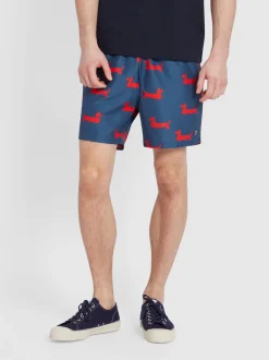 Farah Colbert Sausage Dog Swim Trunk - Dark Blue
