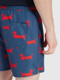 Farah Colbert Sausage Dog Swim Trunk - Dark Blue