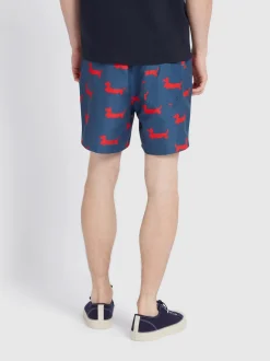 Farah Colbert Sausage Dog Swim Trunk - Dark Blue