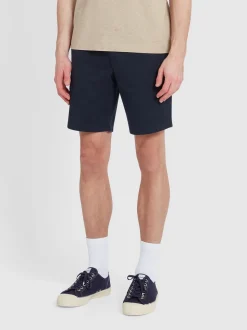 Farah Hawk Stretch Twill Chino Shorts - Navy