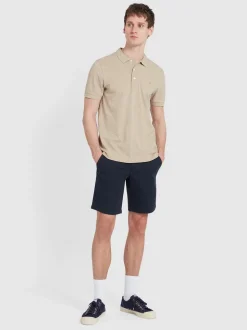 Farah Hawk Stretch Twill Chino Shorts - Navy