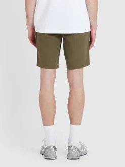 Farah Hawk Stretch Twill Chino Shorts - Green