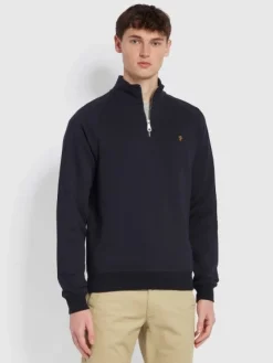 Farah Jim Half Zip Sweat - Navy