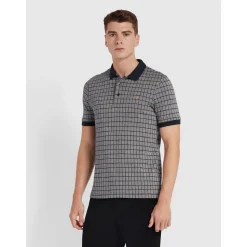 Farah Rutland Check Polo - Navy