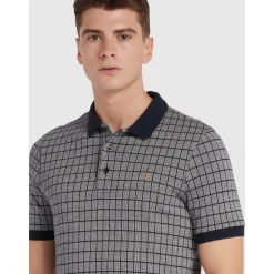 Farah Rutland Check Polo - Navy