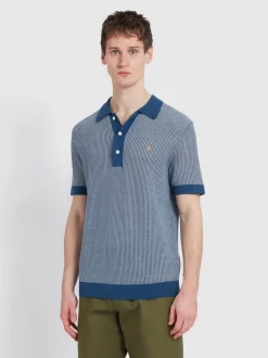 Farah Sanford Knit Polo - Blue