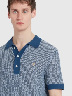 Farah Sanford Knit Polo - Blue