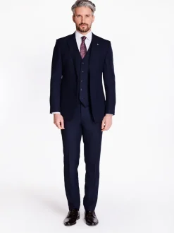 Herbie Frogg Faint Check Suit - Navy