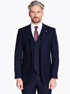 Herbie Frogg Faint Check Suit - Navy