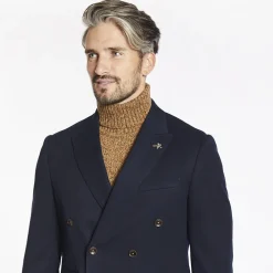 Herbie Frogg Honeycomb Double Breasted Blazer - Navy