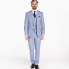 Herbie Frogg Light Check Regular Fit 3 Piece Suit - Blue