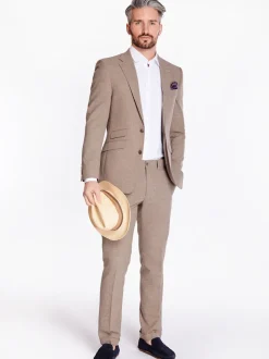 Herbie Frogg Linen Mix 2 Piece Suit - Stone