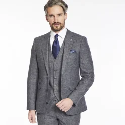 Herbie Frogg Wool Check 3 Piece - Blue