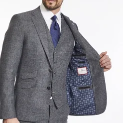 Herbie Frogg Wool Check 3 Piece - Blue