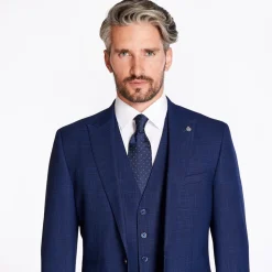 Marco Capelli 3 Piece Check Suit - Navy