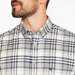Marco Capelli Brushed Twill Check Shirt - Blue