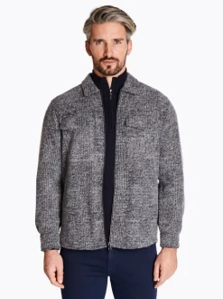 Marco Capelli Carriso Knitted Wool Check Overshirt - Navy