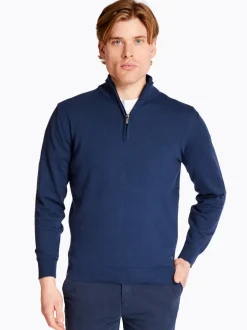 Marco Capelli Cotton Half Zip - Navy