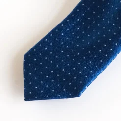 Marco Capelli Dotted Melange Silk Tie 8cm - Navy
