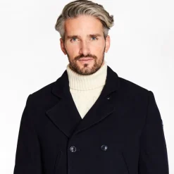 Marco Capelli Fernando Brushed Twill & Wool Coat - Navy