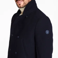Marco Capelli Fernando Brushed Twill & Wool Coat - Navy