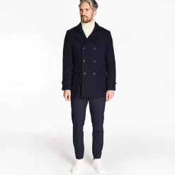 Marco Capelli Fernando Brushed Twill & Wool Coat - Navy