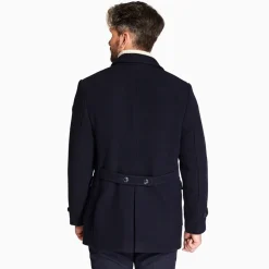 Marco Capelli Fernando Brushed Twill & Wool Coat - Navy