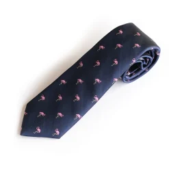 Marco Capelli Flamingo 8cm Silk Tie - Navy