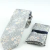 Marco Capelli Floral 7.5cm Tie With Pocket Square - Silver