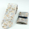 Marco Capelli Floral 7.5cm Tie With Pocketsquare - Silver