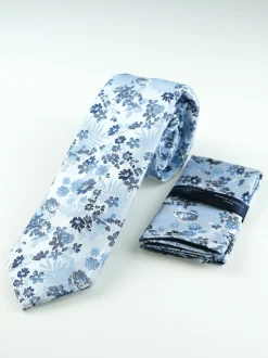 Marco Capelli Floral 7cm Tie - Silver