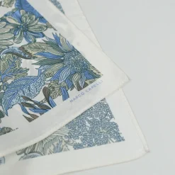 Marco Capelli Floral Silk Pocketsquare - Blue