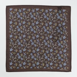 Marco Capelli Floral Silk Pocketsquare - Brown