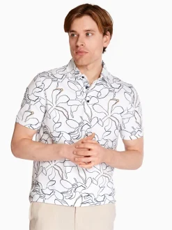 Marco Capelli Formentini Flower Print Polo - Stone