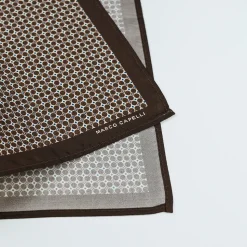 Marco Capelli Geo Dot Silk Pocketsquare - Stone