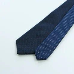 Marco Capelli Geo Dot Two Faced 7.5cm Tie - Navy
